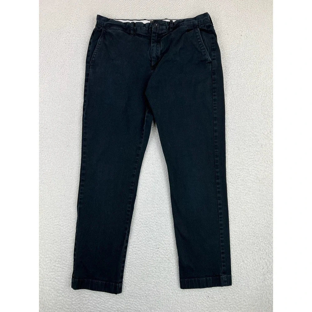 J.Crew 770 Stretch Pants Mens 32x30 Black Regular Fit Denim Chino Casual